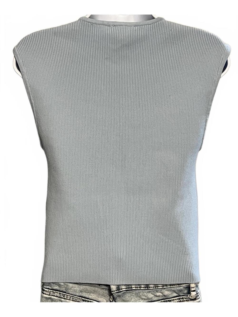 NWT House of Harlow 1960 Ribbed Sweetheart Cap Sleeve Knit Crop Sweater Top Med - Picture 2 of 5